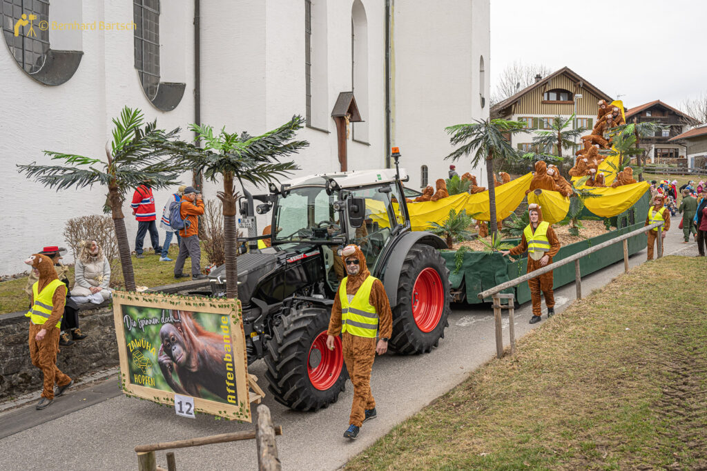 Faschingswagen im Riedener Faschingszug im Jahr 2024, Foto vom Fotograf und Webdesigner Bernhard Bartsch