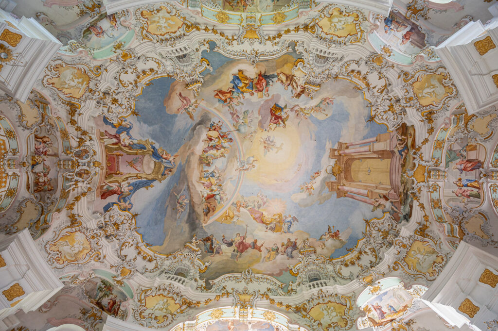 Die Barock-Decke in der Wieskirche bei Steingaden, Weltkulturerbe, Foto vom Fotograf und Webdesigner Bernhard Bartsch